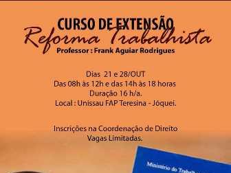 Inscrições podem ser feitas na Coordenação do Curso de Direito