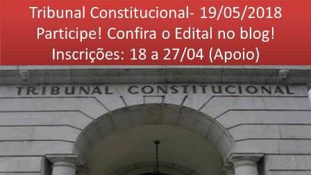 Tribunal Constitucional Simulado tem inscrições abertas a partir desta quarta-feira (18)